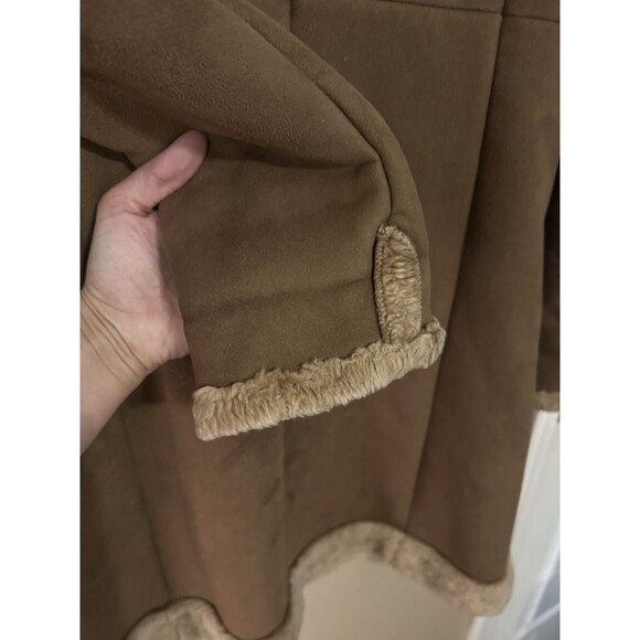 Vintage 90s Y2K Espirit Penny Lane Coat Womens S Tan Faux Suede Boho Festival - Picture 5 of 8